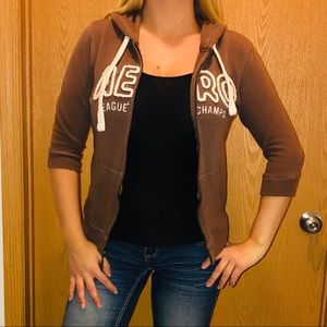 Brown 3/4 Sleeve Sweatshirt
